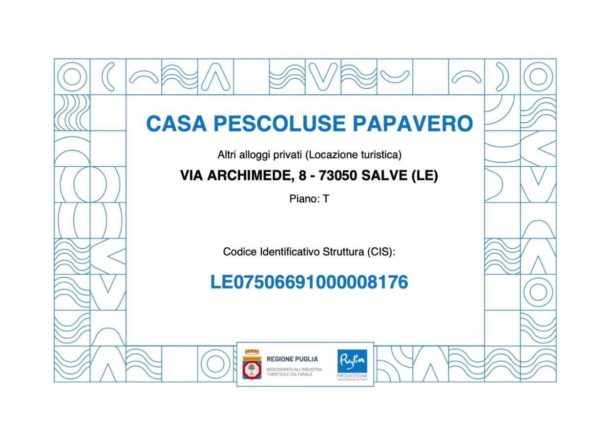 דירות מרינה די פסקולוזה Casa Pescoluse 50M Dal Mare מראה חיצוני תמונה